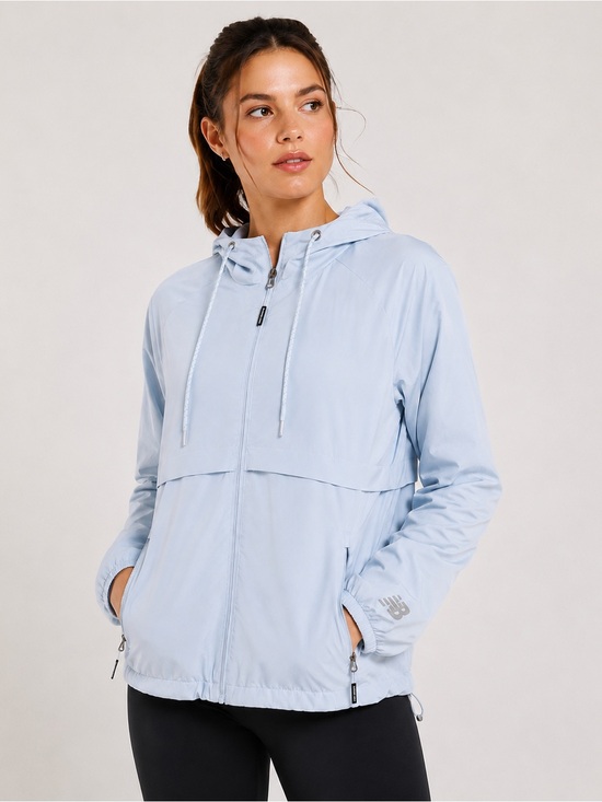 New Balance Jackets & Blazers - New Balance Women’s Hooded Windbreaker Jacket Light Blue Size M Lightweight Full